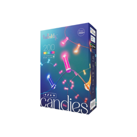 Twinkly Candies 200 Candle-shaped RGB LEDs, USB-C|Green Wire|TWKC200RGB-G