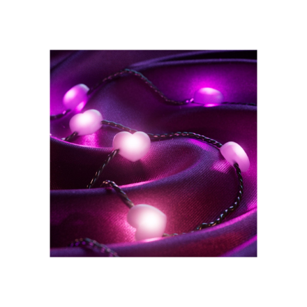 Twinkly Candies 200 Heart-shaped RGB LEDs, Green Wire, USB-C|TWKH200RGB-G