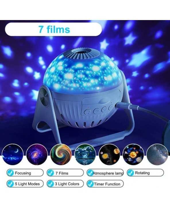 Planetarium Galaxy nakties šviesos projektorius 360° reguliuojamas Star Sky naktinis šviestuvas miegamojo namuose vaikams