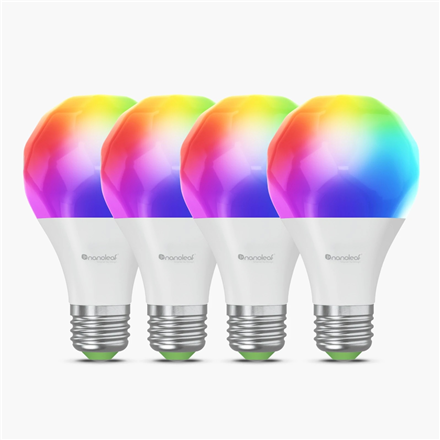 Nanoleaf Essentials Smart A60 Bulb E27 Matter WiFi 9W 900Lm RGBCW 2700-6500K, 4pcs pack | Nanoleaf Essentials Smart A60 Bulb Matter WiFi 900Lm 2700-6500K, 4pcs pack | E27 | 9 W | RGBCW|N7501B02-4A60E