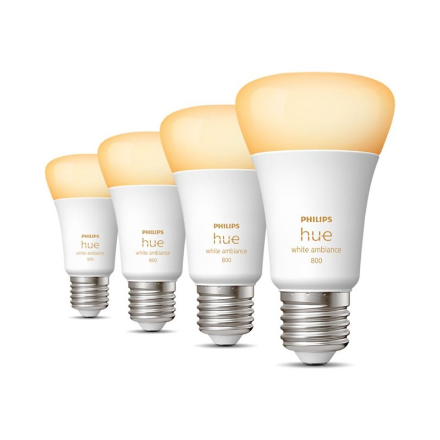 Hue WA 6W A60 E27, 4pcs pack | E27 | 6 W | Warm White 2200-6500K | Bluetooth and Zigbee|8719514328280