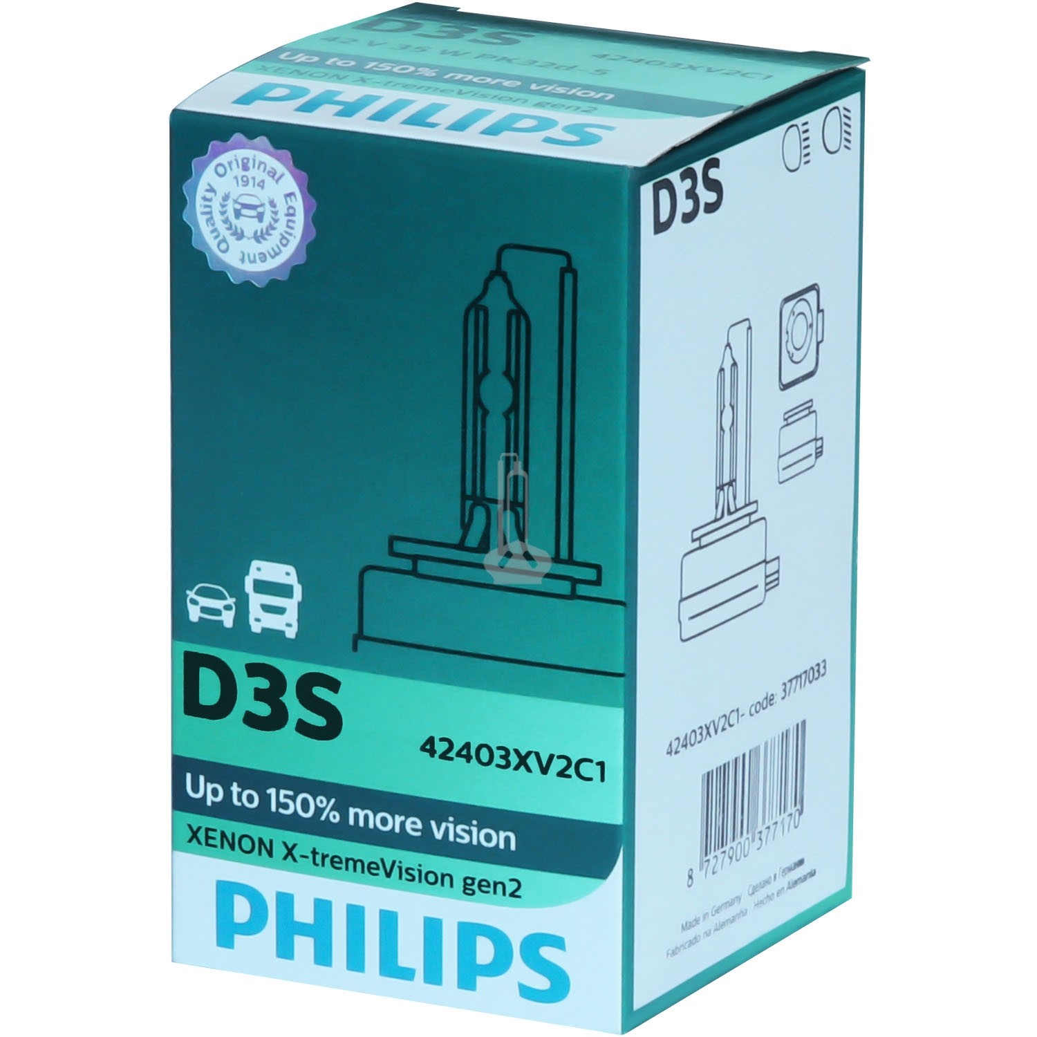 Lemputė PHILIPS D3S XV+150% gen2  42403XV2C1