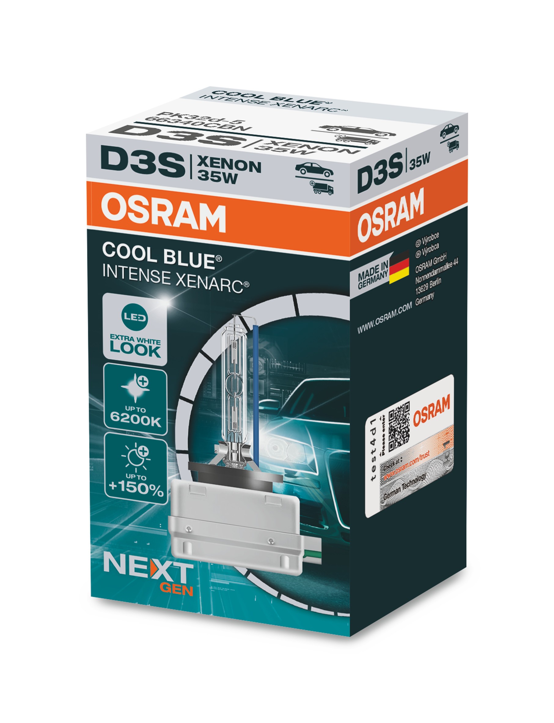 Ksenoninė lemputė Osram D3S Cool Blue Intense NextGen 6200K +150%