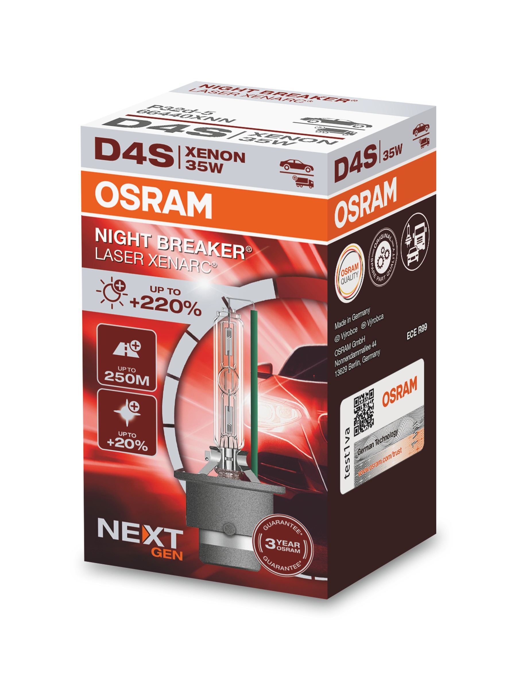 Lemputė D4S XENARC NIGHT BREAKER LASER +220% 3metai garantija