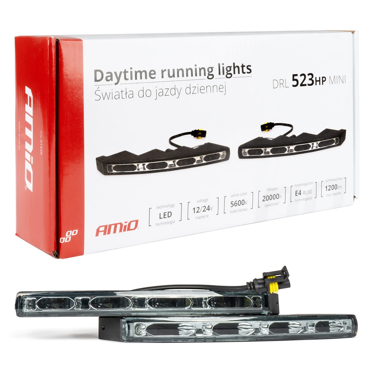 LED Dienos šviesos žibintai  Amio 523HP mini