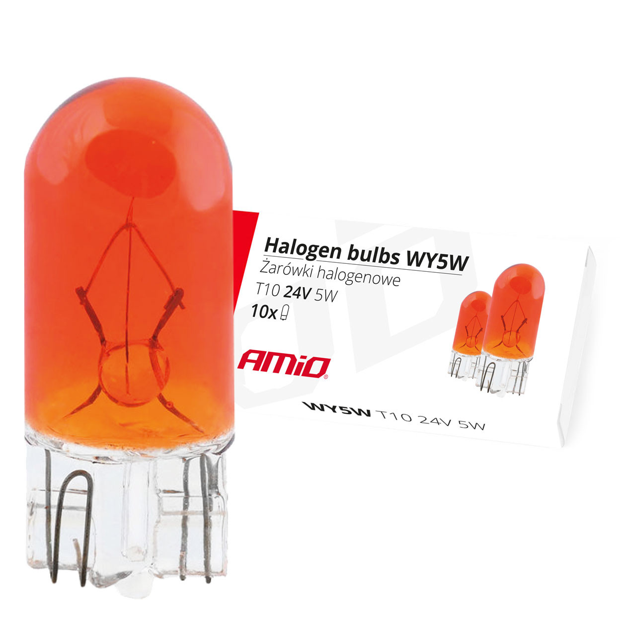 Halogeninė lemputė WY5W T10 5W W2.1x9.5d AMBER 24V