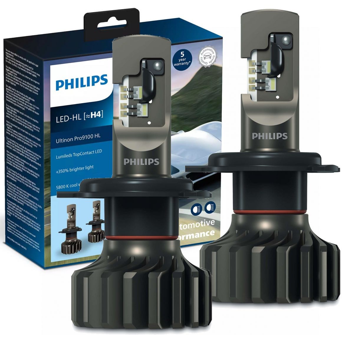 LED lemputės H4 Ultinon Pro9100 HL 12/24V  Philips +350%