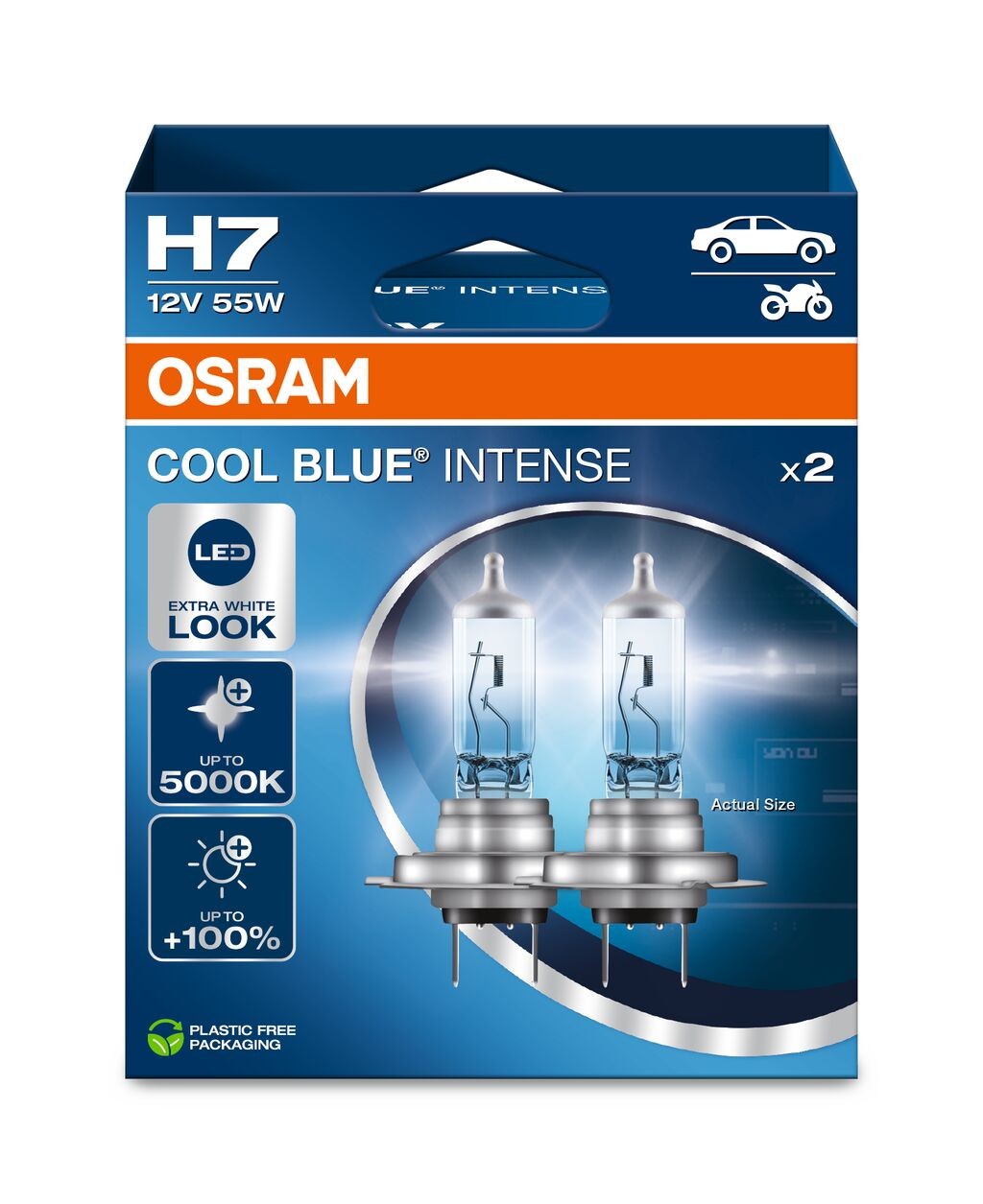 Osram lemputės COOL BLUE H7 Intense +100% NEXT gen