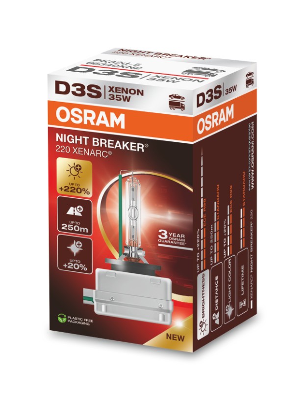 Lemputė Osram D3S NIGHT BREAKER LASER +220% 3 metai garantija