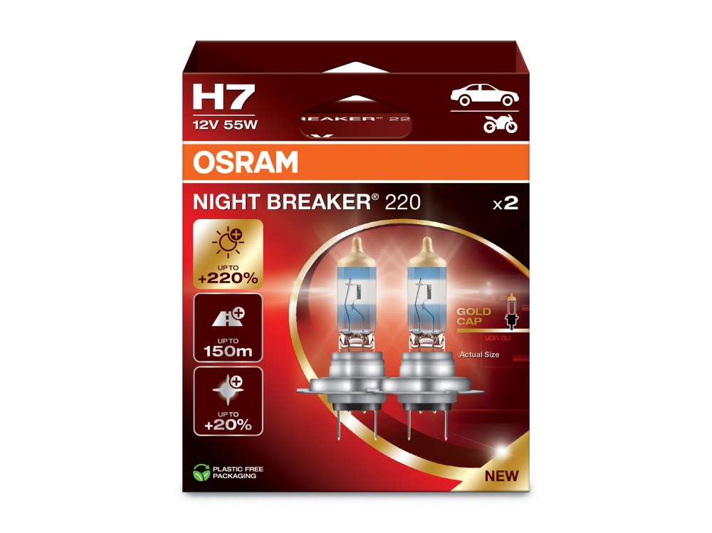 Osram lemputės Night Breaker 220 H7 I 64210nb220-2HB | 2vnt