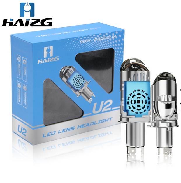 LED H4 lemputės U2 su lęšiu 28000lm 2vnt. 90W 9-48V