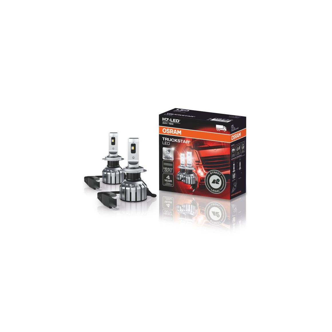 LED Lemputės H7 24V Osram Truckstar +230% I Legalios