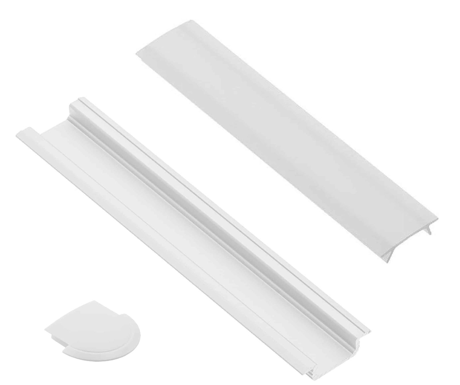 Profilis LED juostoms EUROLIGHT AL-R2-W, aliuminis, įfrezuojamas, baltos sp., anoduotas,2m