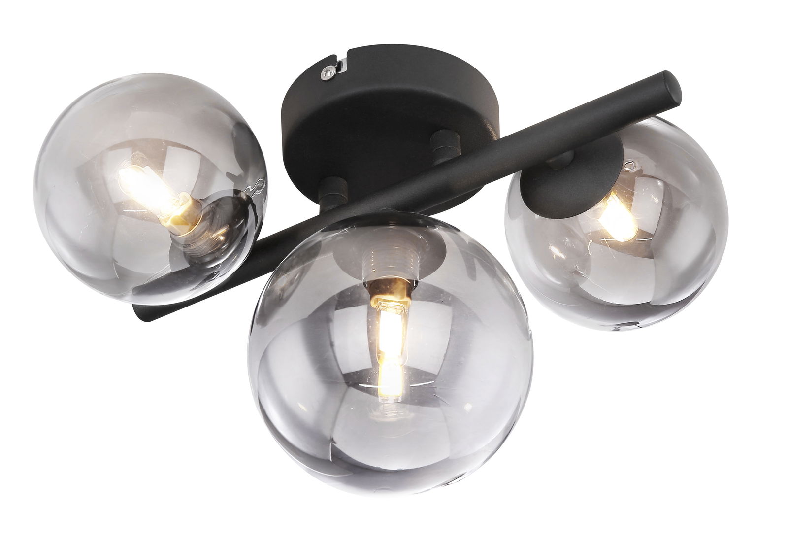 Lubinis LED šviestuvas GLOBO Riha, 3xG9, 3,5W, 3000K, 350lm, sidab/juodos sp., 20,8x28,3cm