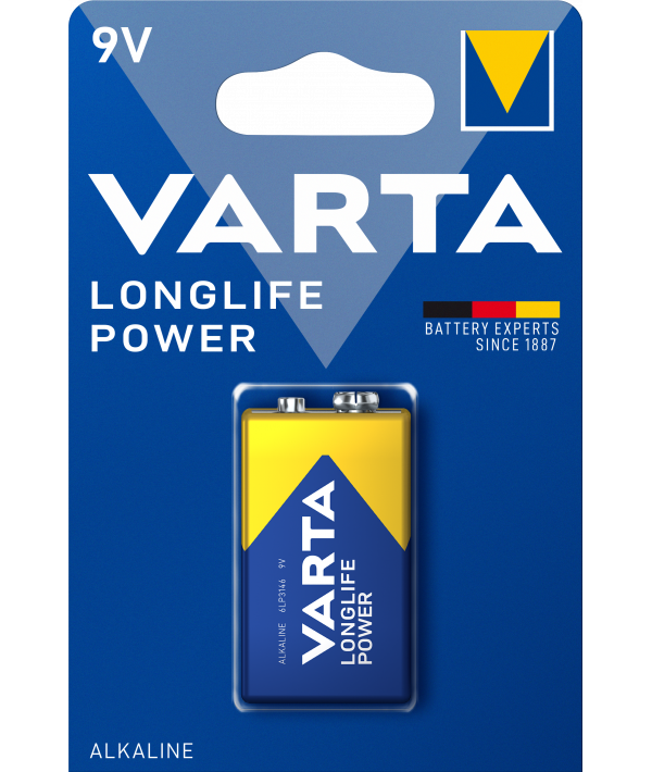 Elementai VARTA LONGLIFE POWER, 9V, šarminiai, 1 vnt