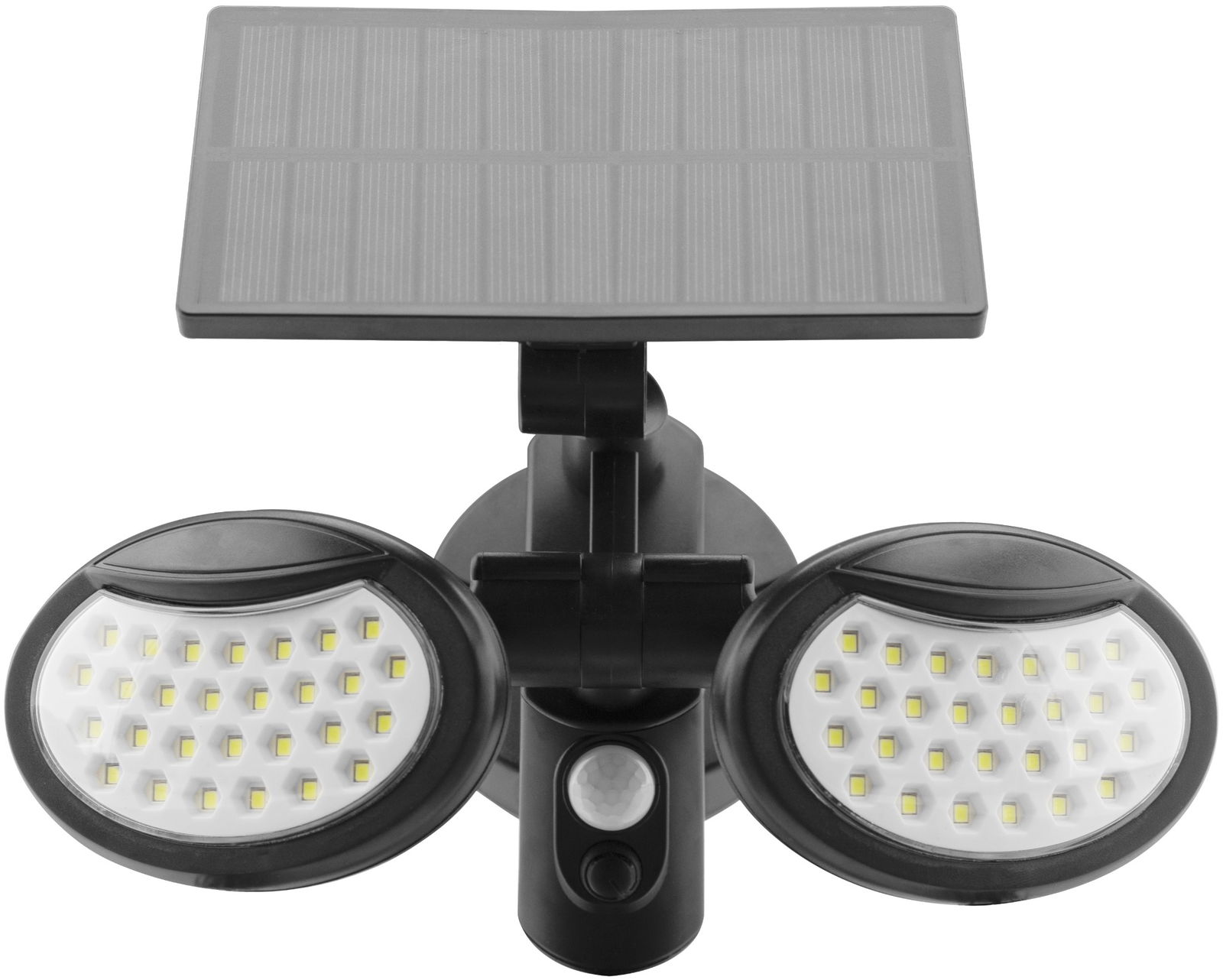 LED lauko prožektorius ENTAC, įkraunamas saulės energija, IP65, 10W, 6000K, 400 lm, 22 x 20 x 13 cm