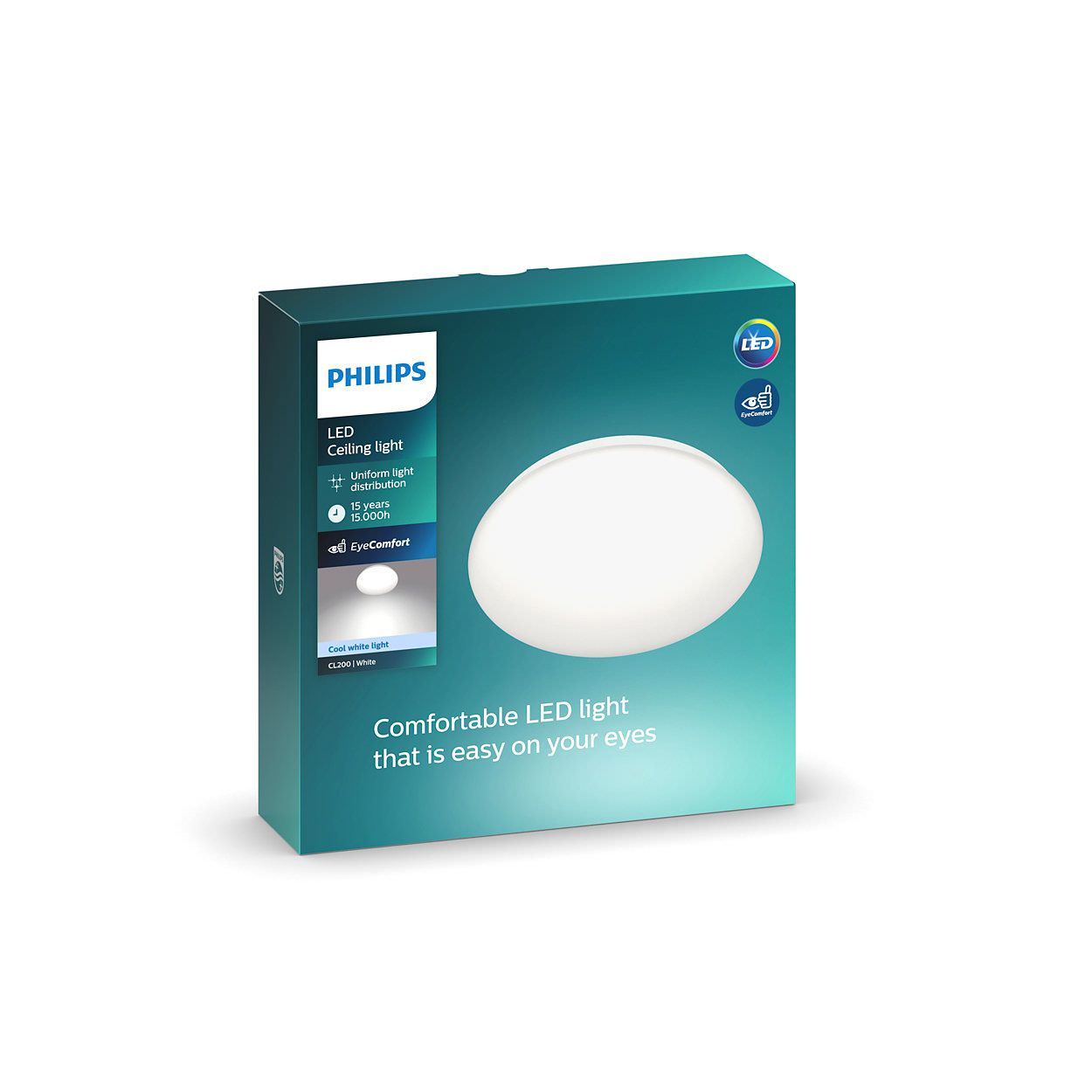 Plafoninis LED šviestuvas PHILIPS MOIRE, 6 W, 4000 K, 600 lm,  ø22,5 cm