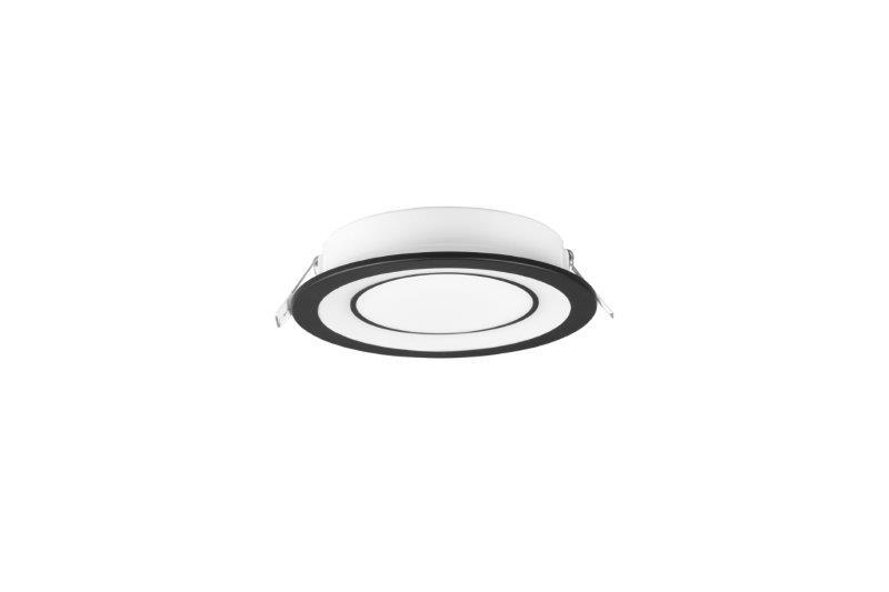 Įleidžiamas LED šviestuvas TRIO CORE, 10 W, 3000 K, 1040 lm, 2 šviesos šaltiniai, juodos sp., Ø15 cm