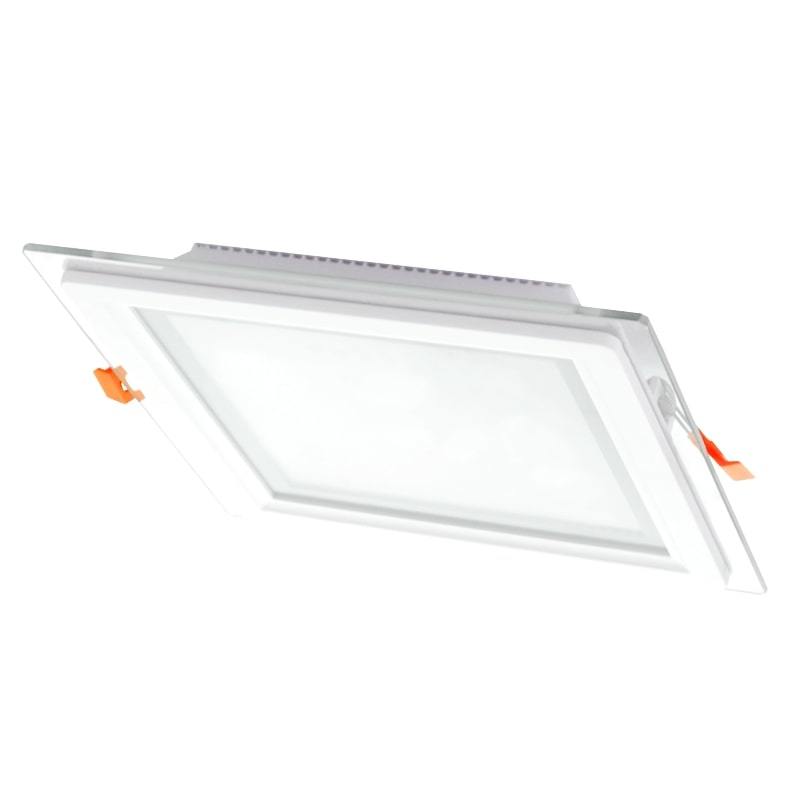 Įleidžiamas stiklinis LED šviestuvas VESTALIGHT, 3000 K, 18 W, 1347 lm, IP40, 20 x 20 cm