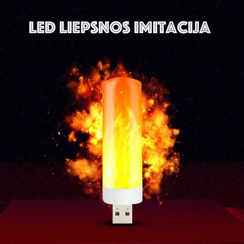 USB liepsnos imitacijos LED