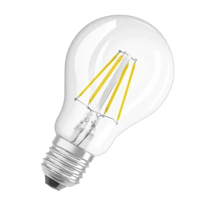 LED lemputė OSRAM FILAMENT, A60, 7-8,5W, 2700K, E27, 806LM, skaidri, dimeriuojama