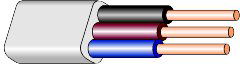 Instaliacinis kabelis, Lietkabelis YDYp, (BVV-P), 3 x 1,5 mm², 100 m