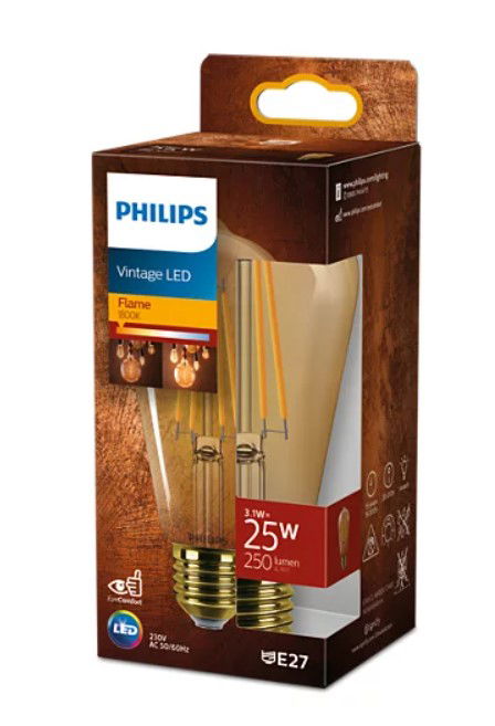 Dekoratyvinė LED lemputė PHILIPS VINTAGE, ST64, E27, 3,1W (=25W),1800K, 250lm, NON-DIM