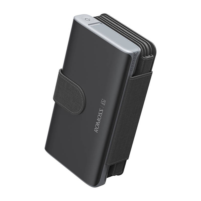 ROMOSS Saulės energijos baterija 30000mAh 65W juoda