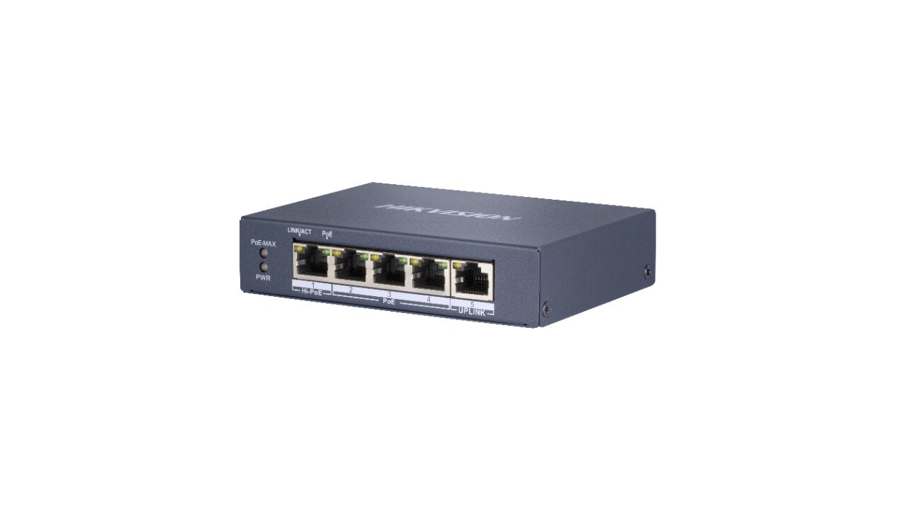 5 prievadų, 3 PoE prievadų komutatorius Hik-vision DS-3E0505HP-E