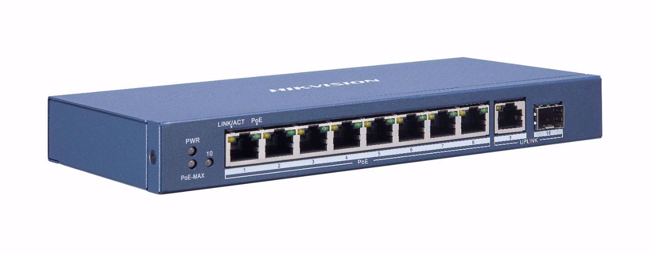 Hikvision 10 prievadų 8 PoE prievadų  komutatorius DS-3E0510P-E