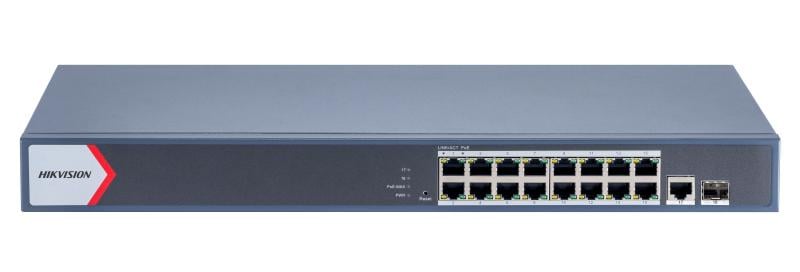 18 prievadų, 16 PoE prievadų komutatorius Hikvision DS-3E1518P-EI/M