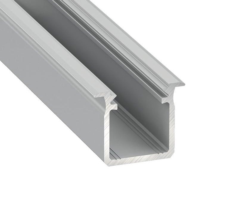 Aluminum recessed profile for Lumines LED strips (gray, recessed, 2m)