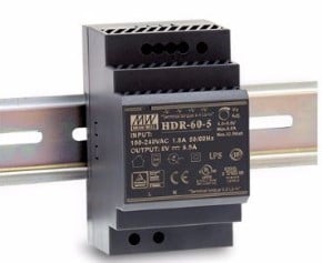 Power supply unit on DIN rail HDR-60-24 (with potentiometer, 2.5A/24V)