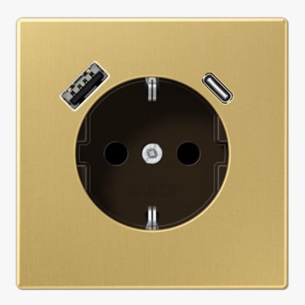Socket with USB A + USB C JUNG ME1520-15CAC (brass)