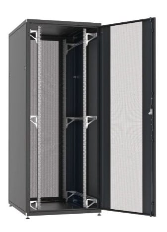 Serverinė spinta 19" 42U 800x1200x2055 (juoda, nesurinkta, perforuotos durys)