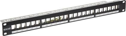 Komutacinė panelė 19" 1U EXCEL 100-095 (24 prievadų, be lizdų)
