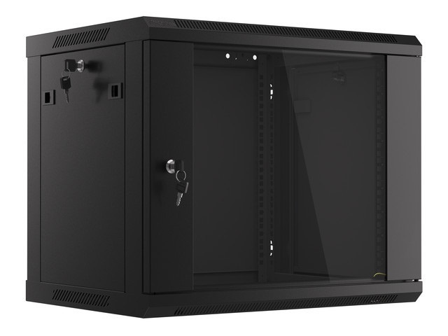 Komutacinė spinta 19'' pakabinama 9U 600x450x500 (juoda, surinkta)