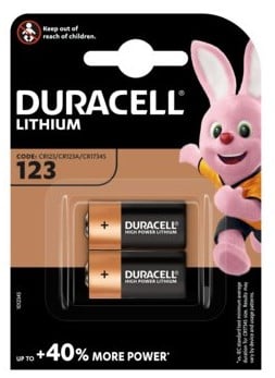 Baterija Lithium Duracell CR123 (2 vnt.)