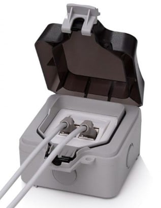 Overhead socket 2xRJ45 Keystone (Without sockets)