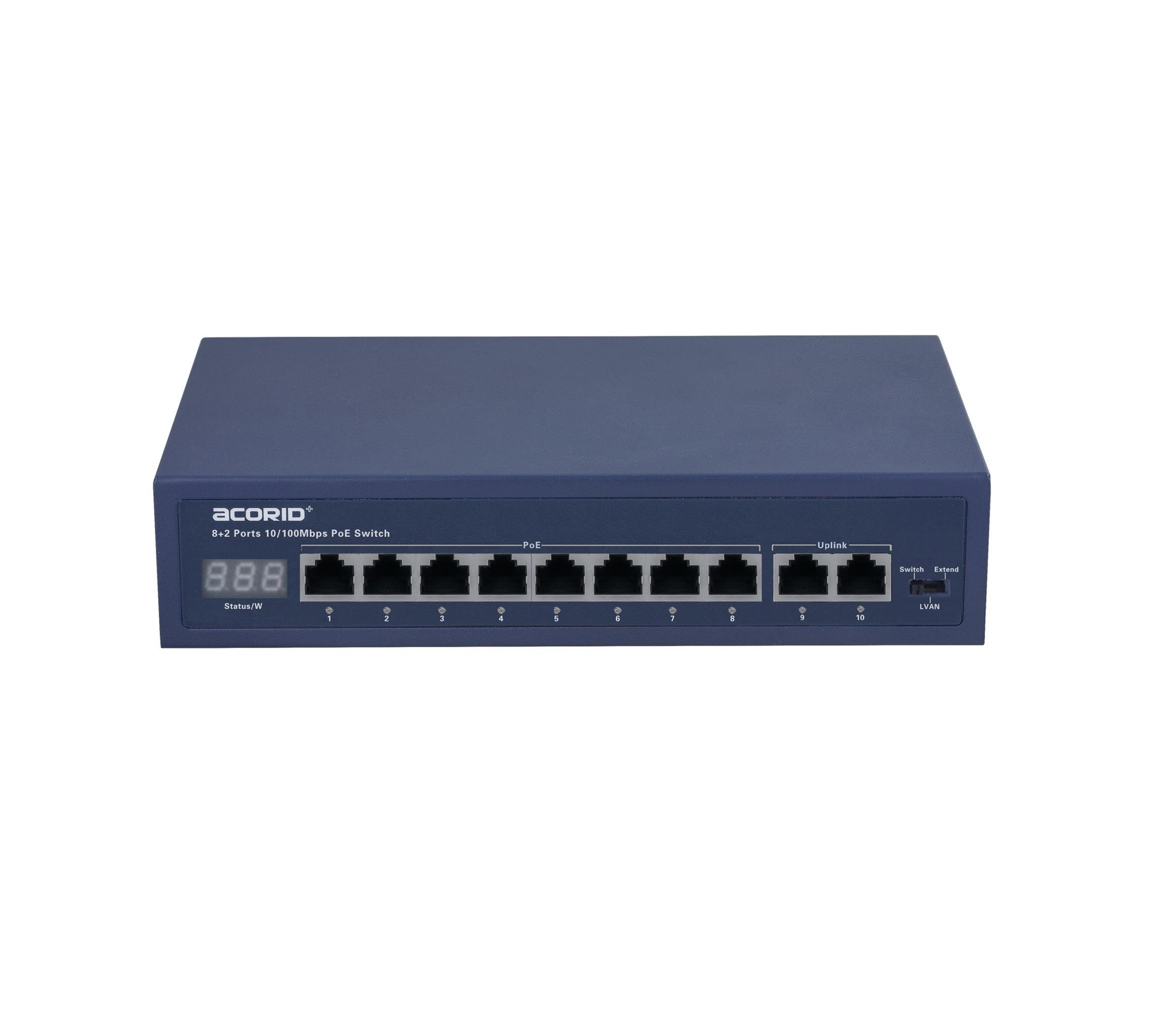 6 prievadų komutatorius Acorid LS5306P (4 PoE, 2 Uplink, 1.2 Gbps)