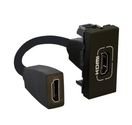 HDMI 1.4 modulinis lizdas Legrand Mosaic 079478L (įleidžiamas, juodas)