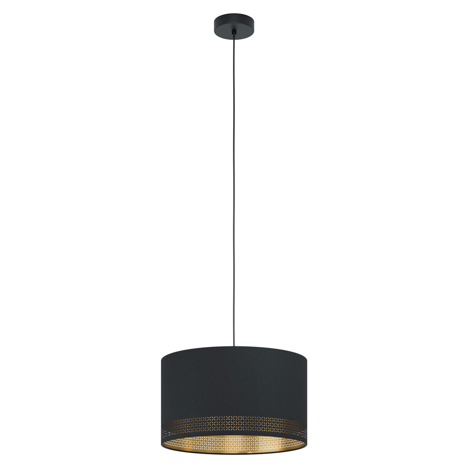 Pakabinamas šviestuvas EGLO ESTEPERRA, 1 x E27, max 40W, juodos/ auksinės sp., h110 cm
