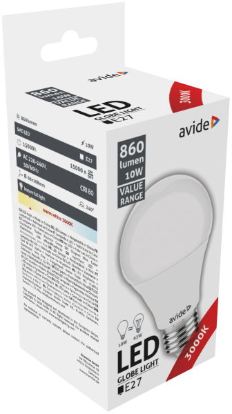 LED lemputė AVIDE, E27, A60, 10W (=63W), 3000K, 220-240V, 860 lm
