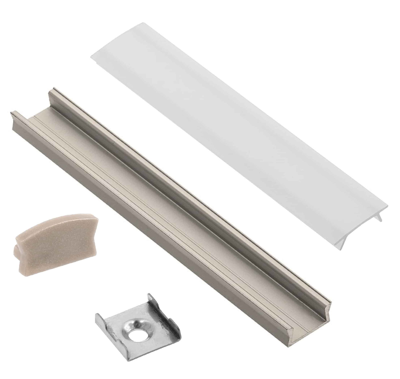Profilis LED juostoms EUROLIGHT AL-S1-G, aliuminis, virštinkinis, pilkos sp., anoduotas,1m