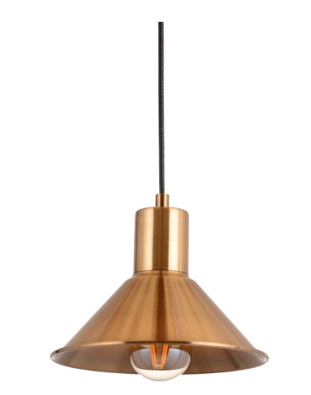 Pakabinamas šviestuvas G.LUX GT-650-1S ELA,1 x E27, juodos/žalvario sp.,⌀20 x 120 cm