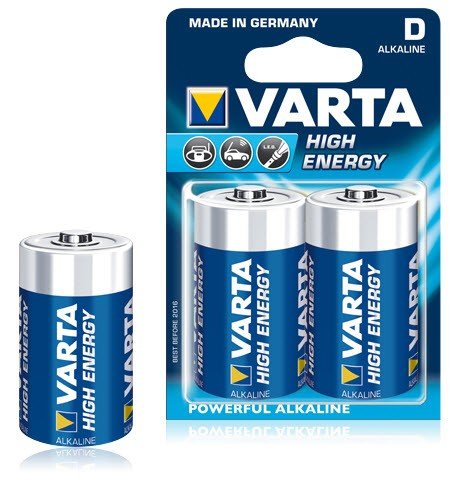 Elementai VARTA LONGLIFE POWER, D, šarminiai, 2 vnt