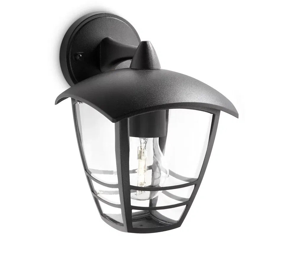 Sieninis lauko šviestuvas PHILIPS Creek, IP44, 1 x 60 W, E27, juodos sp., 17,5 x 20 x 24 cm