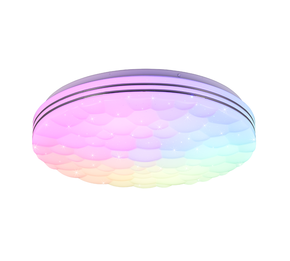 Plafoninis LED šviestuvas REALITY TIGER, 22 W, 2700-6000K RGBW, 2500 lm, Ø38x7cm, su pultu