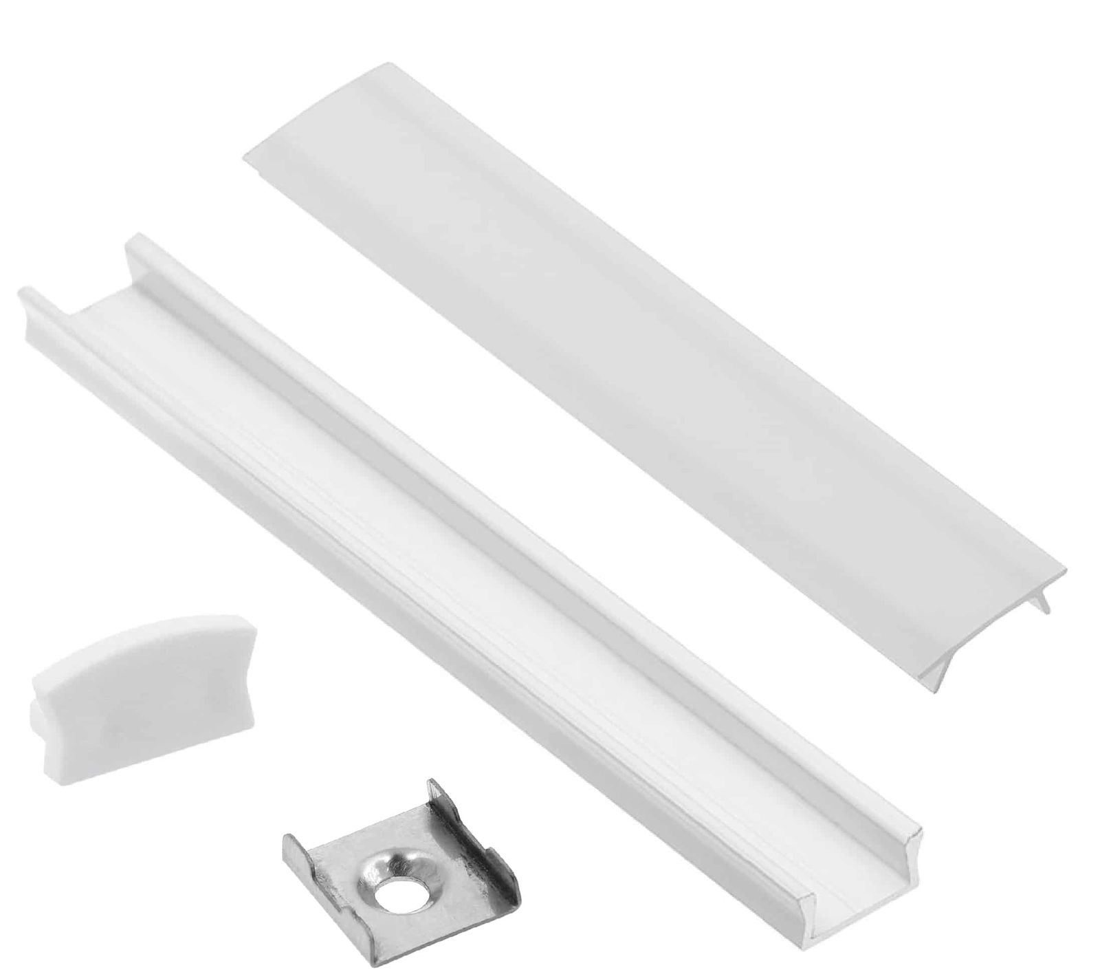 Profilis LED juostoms EUROLIGHT AL-C1-W, aliuminis, kampinis, baltos sp., anoduotas, 1m