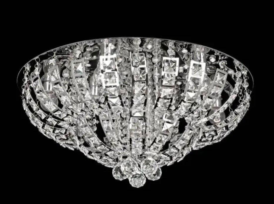 Sietynas VENTI, RGB, 50 LED, E14, 50 W + 9 x 60W, sidabrinės sp., ø60 x h28 cm